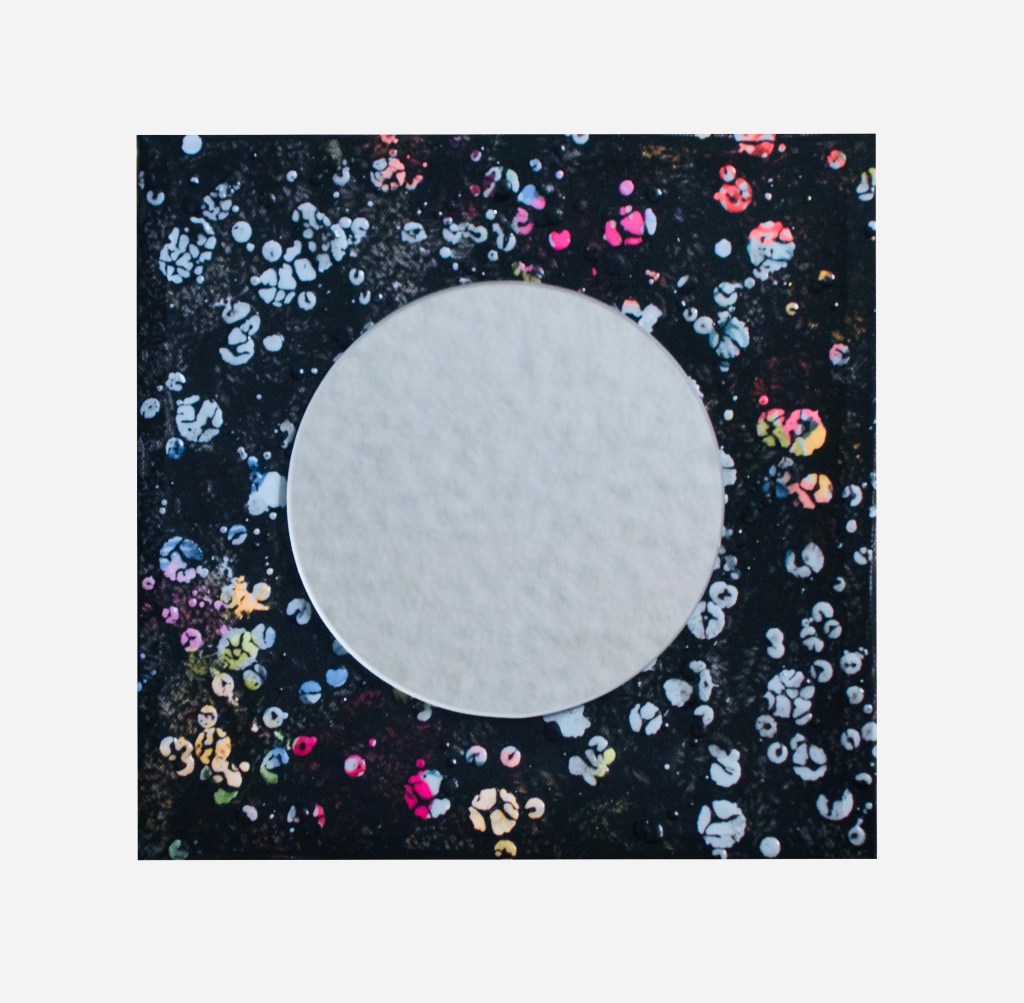 "Floating Bubbles"
Mixed Media Mirror   
By Pascale Lanfranchi                                                   (8.5”x8.5”) (21,5 x 21,5cm)