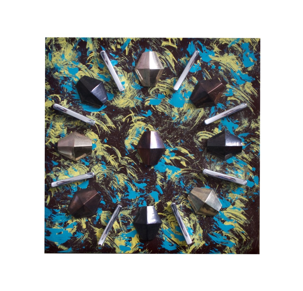 “Sole Metallico”      
By Pascale Lanfranchi                                                     Mixed Media    [6485-34]                                                              (11”x11”) (28 x 28cm)