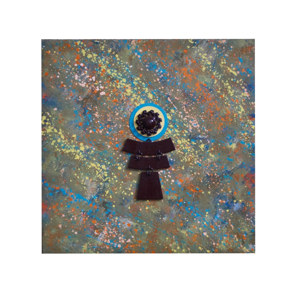 “Angelo Mio” 
By Pascale Lanfranchi                                                                    Mixed Media  [6485-45]                                                                (11”x11”) (28 x 28cm)