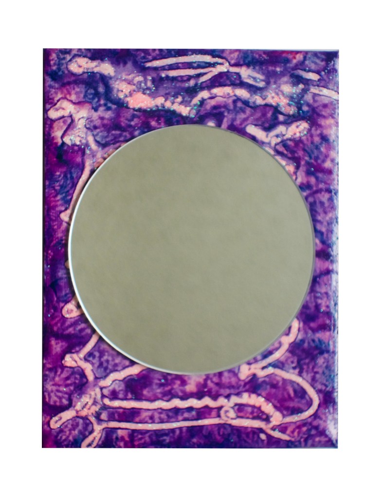 "Purple Ambiance"
Mixed Media Mirror 
By Pascale Lanfranchi                                                                    (8”x6”) (20,5 x 15cm)