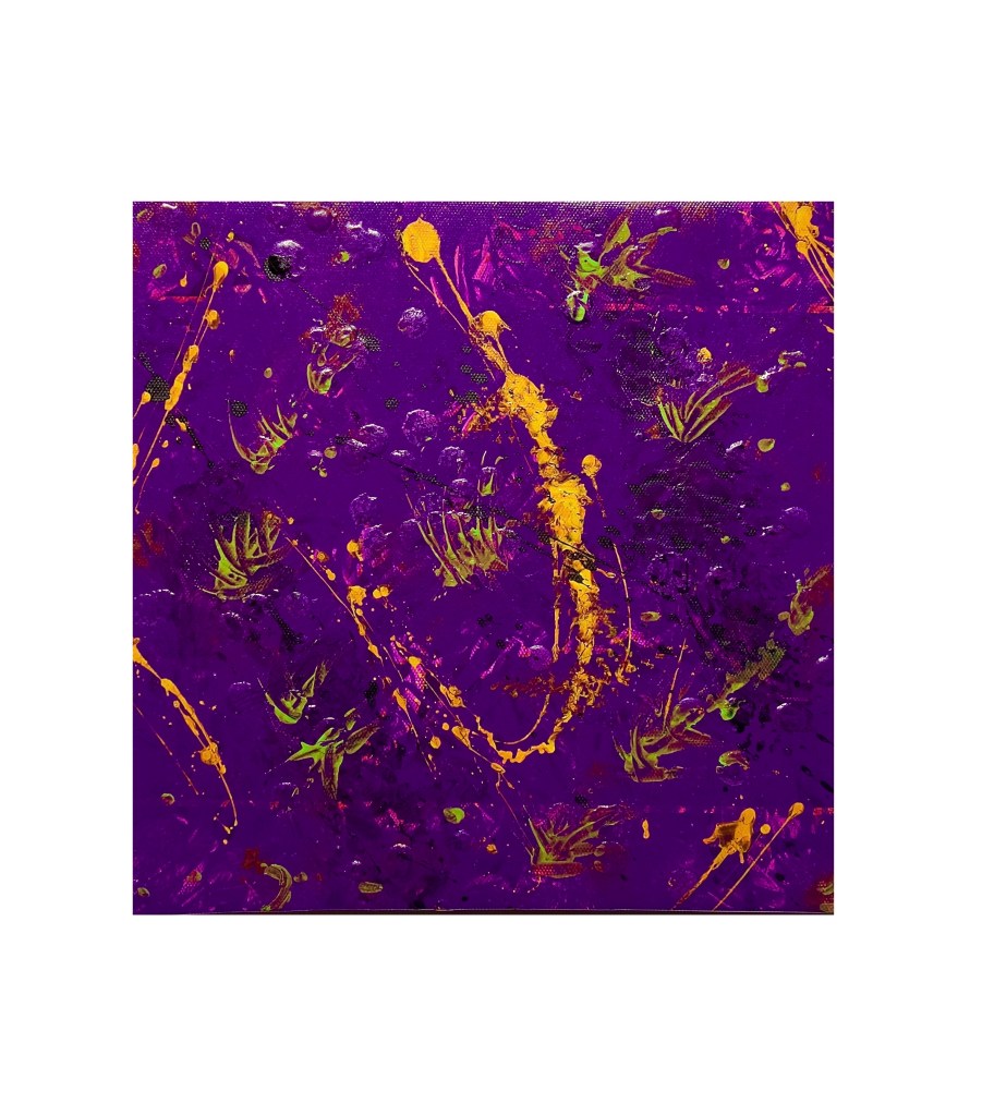 “Dancing Splash”  
By Pascale Lanfranchi                                                   Mixed Media    [6485-29]                                                (8.5”x8.5”) (21,5 x 21,5cm)