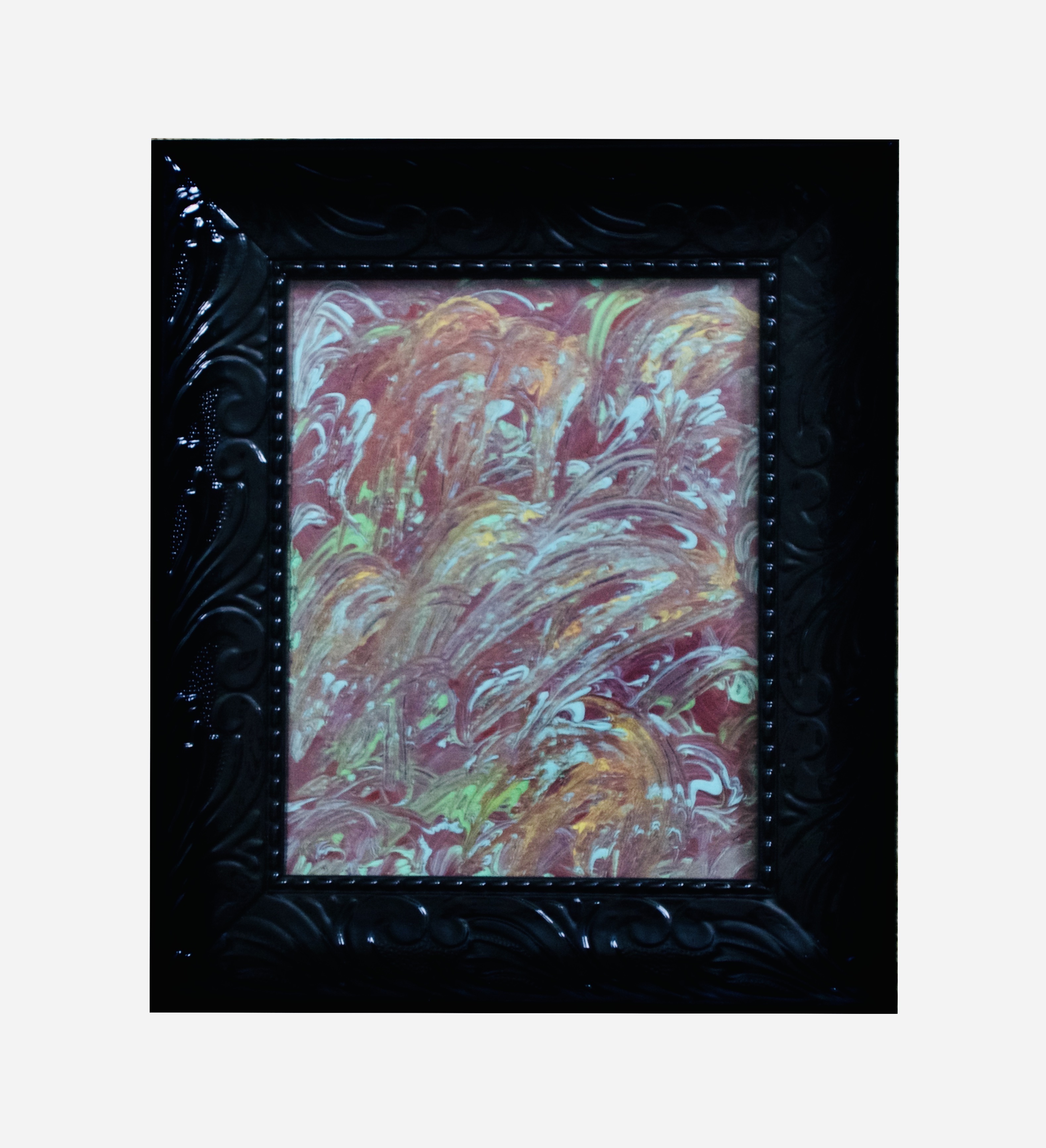 “Flouncy”                                                                      By Pascale Lanfranchi                                            Acrylic Paint                                                            (13.5”x11.5”) (34,5 x 29cm)