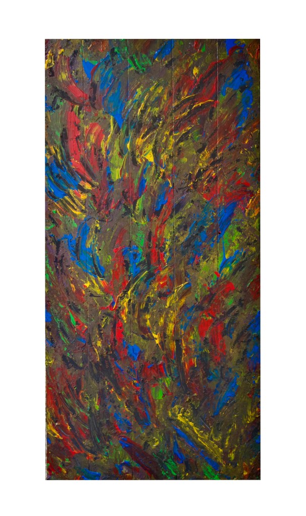 “Chromatic Dance”                                                      By Pascale Lanfranchi                                     Textured Panel Painting                                           (23.5”x11.5”) (59,5 x 29cm)