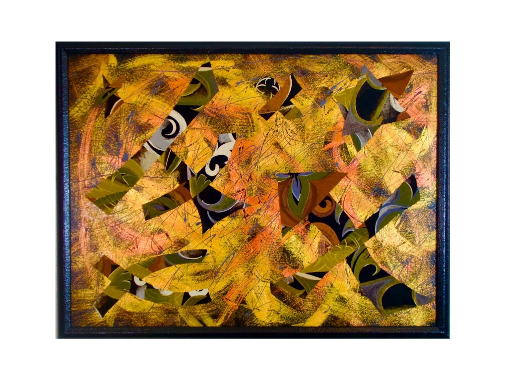 “Aesthetic Fabrication”                                              By Pascale Lanfranchi                                                                                                                                     Mixed Media Fabric Art                                                  (19”x25”) (48 x 63,5cm)