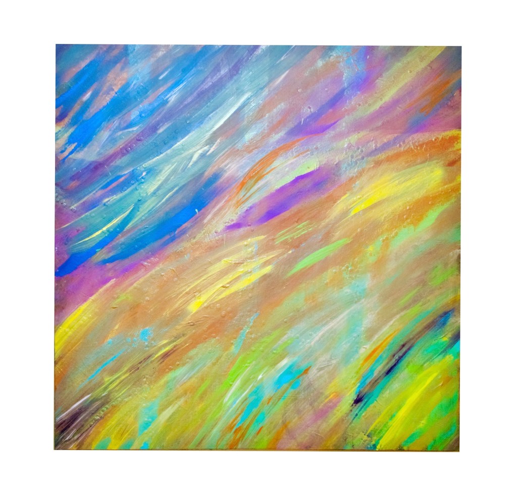 “Celestial Palette”                                                        By Pascale Lanfranchi                                                  Mixed Media                                                                       (35”x35”) (89 x 89cm)      